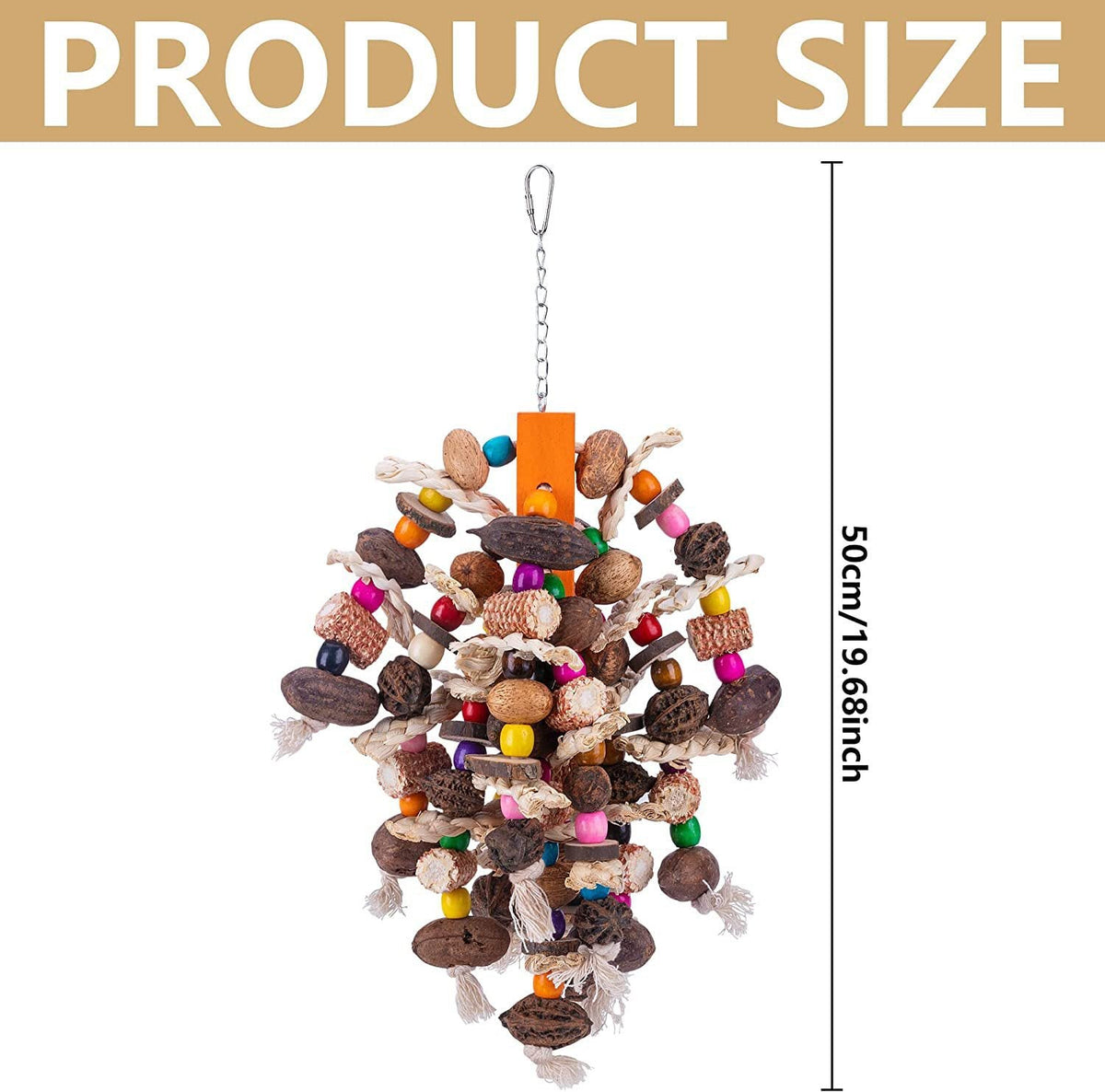Wooden Fruit Skewer Chew Toy for Parrots