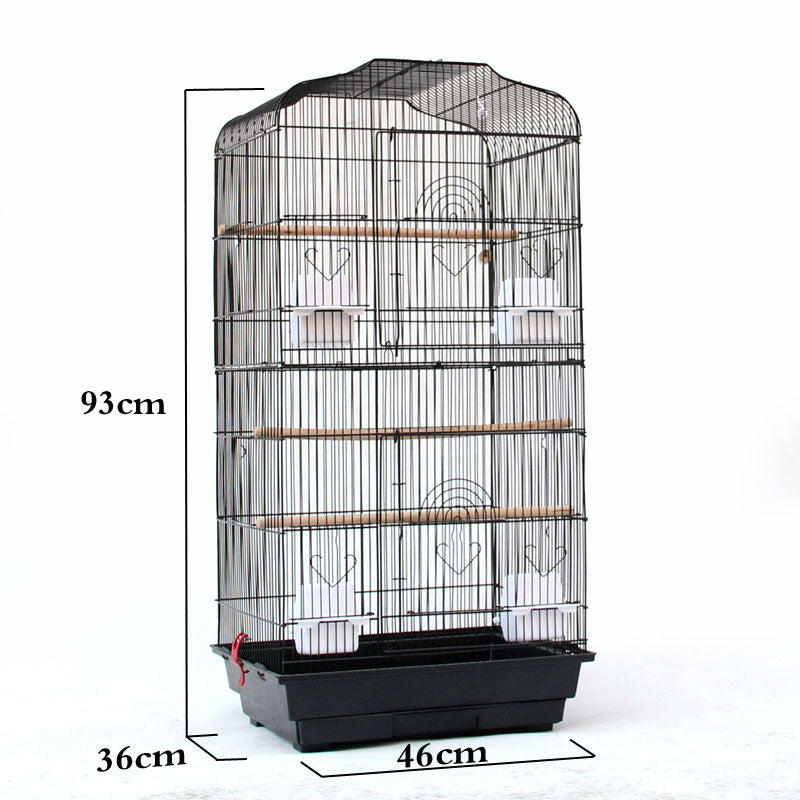 Portable Bird Cage with Perches & Feeding Cups