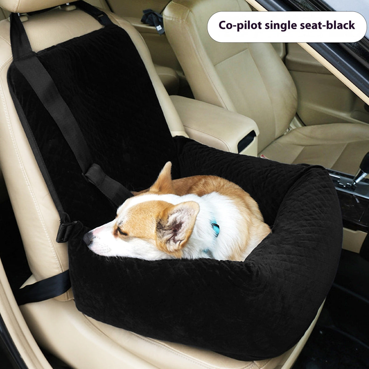Quilted Pet Car Bed & Seat Cushion