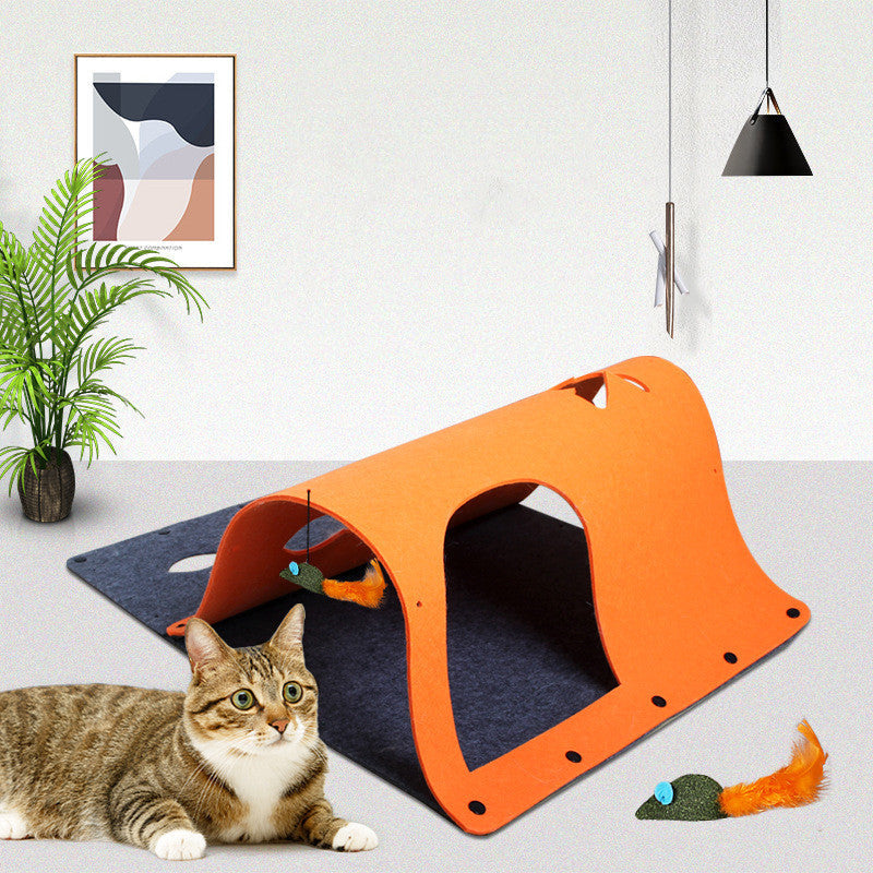 2-in-1 Felt Tunnel & Hideout for Rabbits & Ferrets