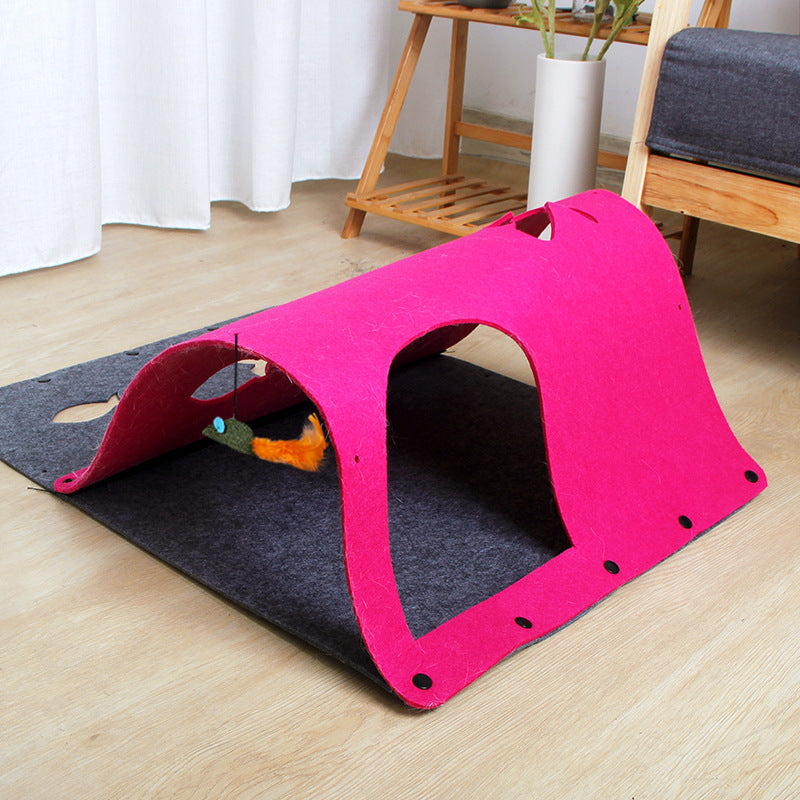 2-in-1 Felt Tunnel & Hideout for Rabbits & Ferrets