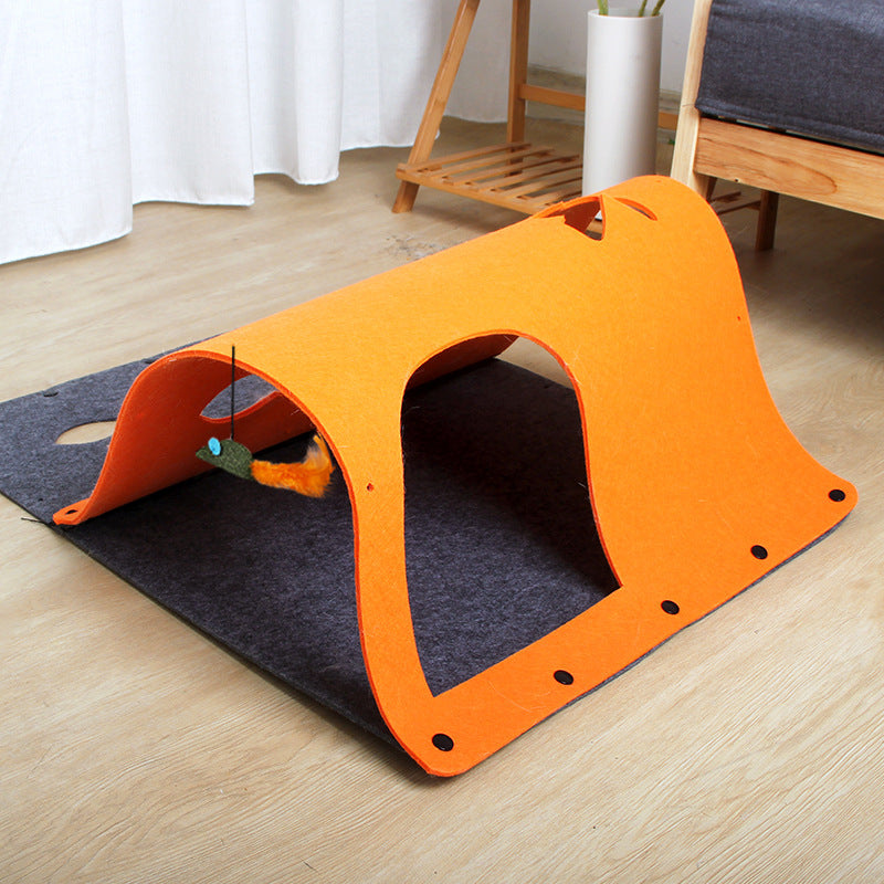 2-in-1 Felt Tunnel & Hideout for Rabbits & Ferrets