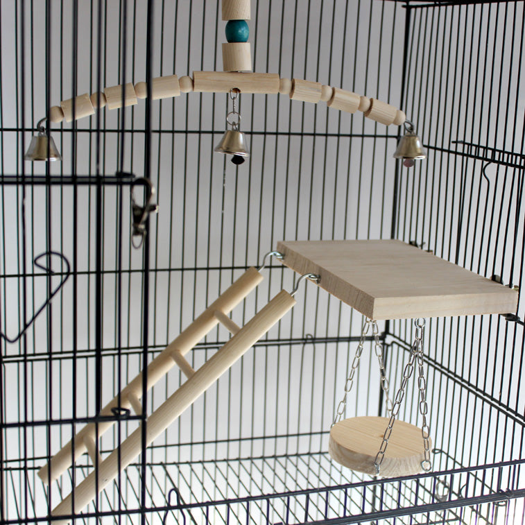 Wooden Bird Swing, Ladder & Bell Toy