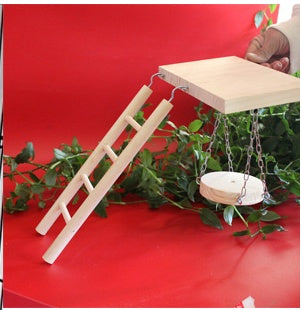 Wooden Bird Swing, Ladder & Bell Toy