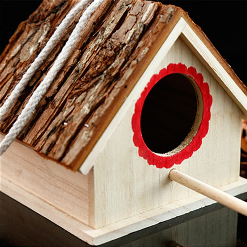 Wooden Outdoor Bird House & Nesting Box