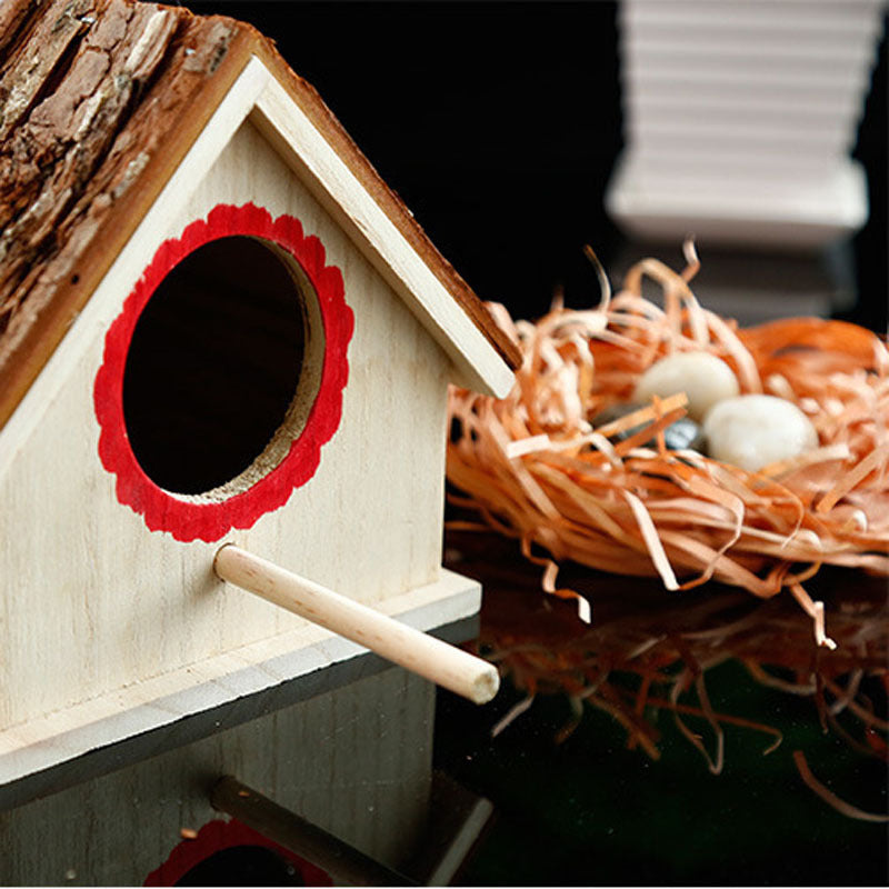 Wooden Outdoor Bird House & Nesting Box
