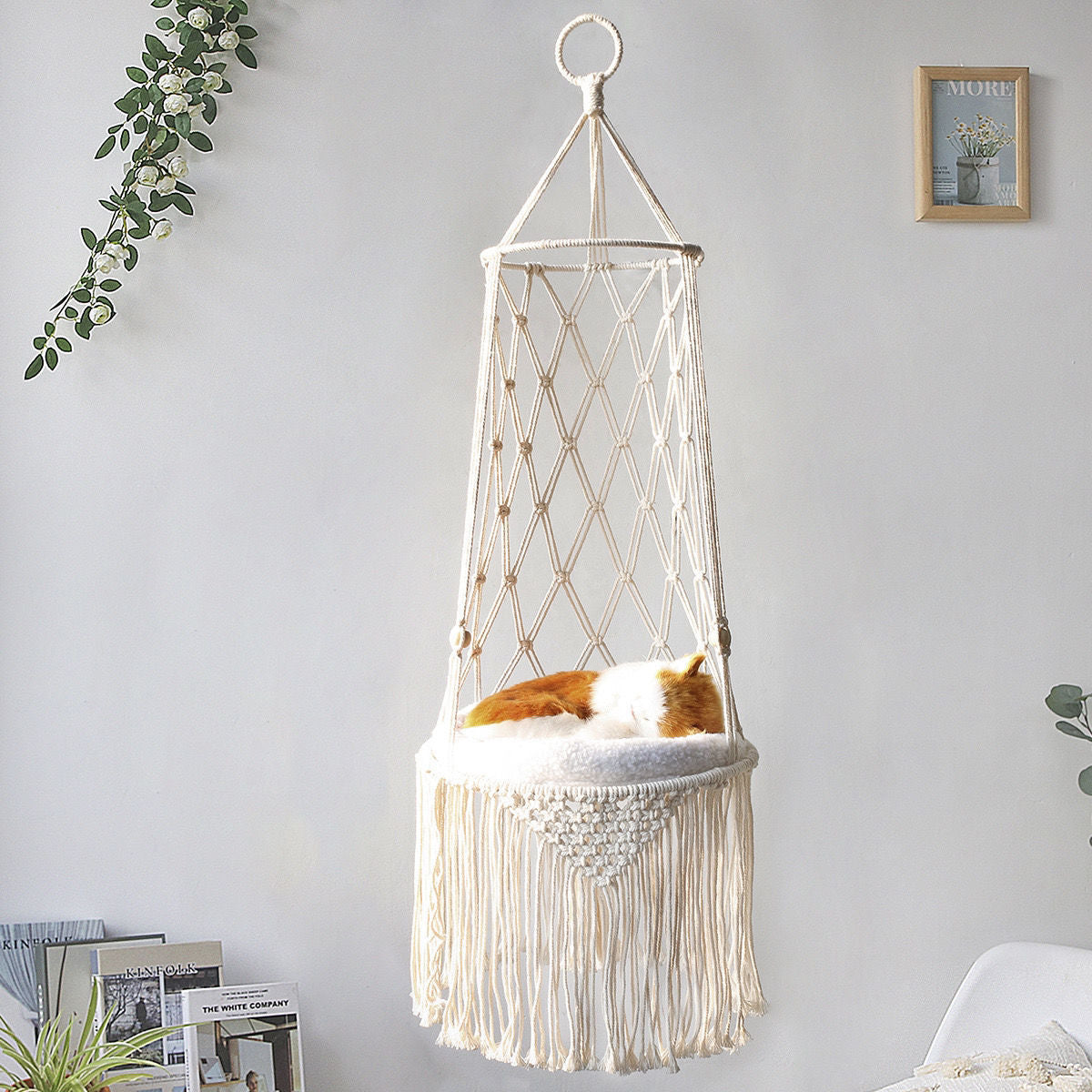Macramé Hanging Cat Bed