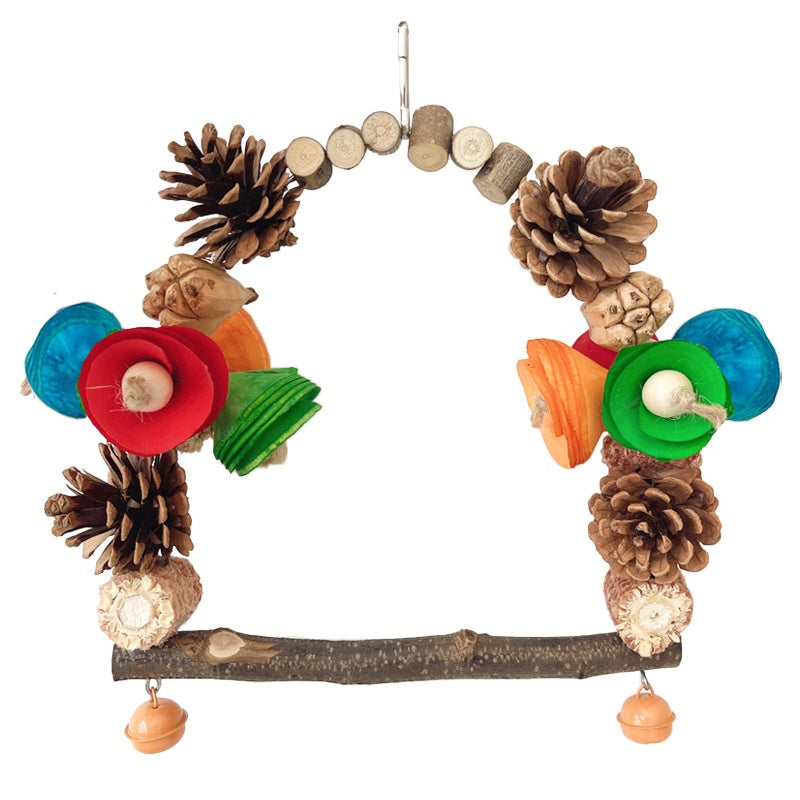 Wooden Parrot Swing Toy