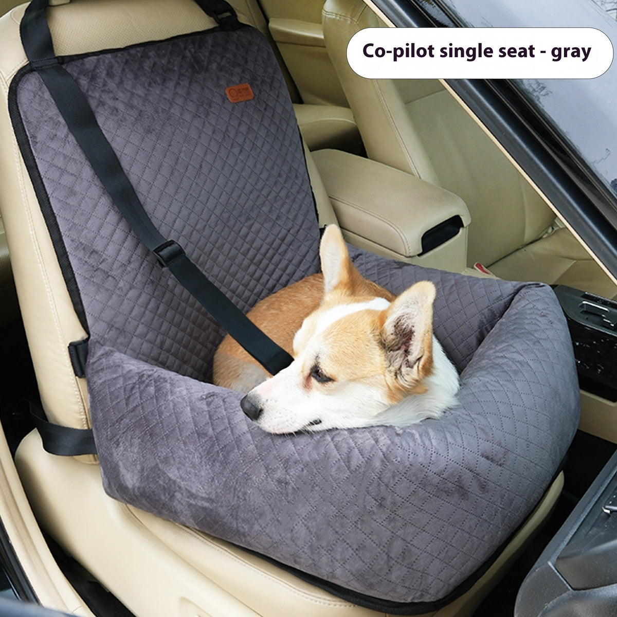Quilted Pet Car Bed & Seat Cushion
