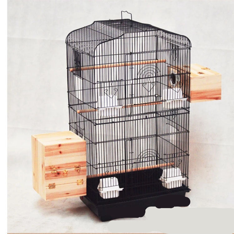 Portable Bird Cage with Perches & Feeding Cups