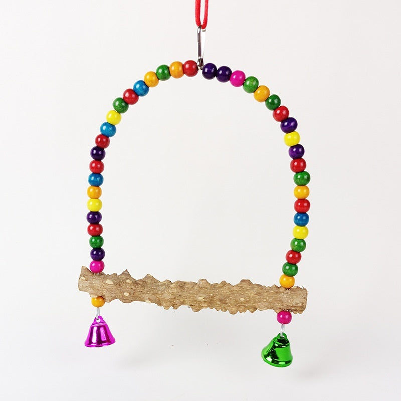 Wooden Parrot Swing & Perch