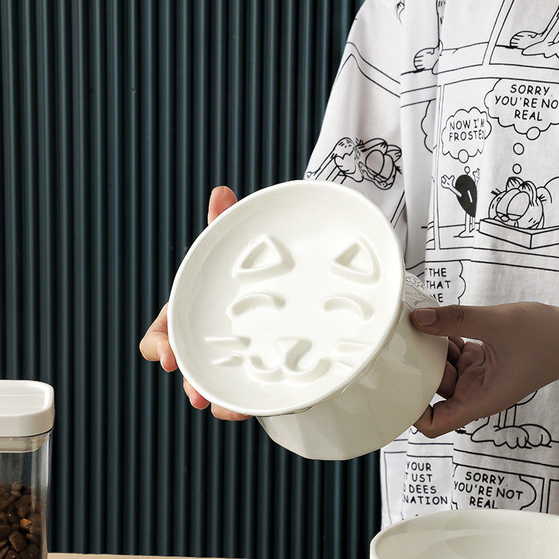 Elevated Ceramic Cat Bowl