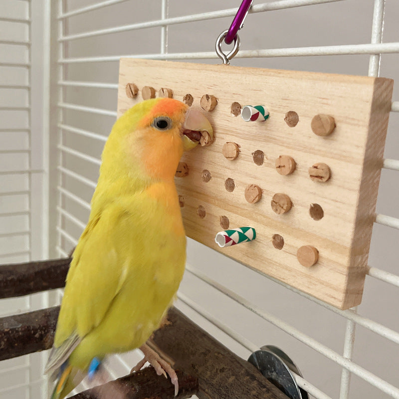 Wooden Keyboard Puzzle Toy for Parrots