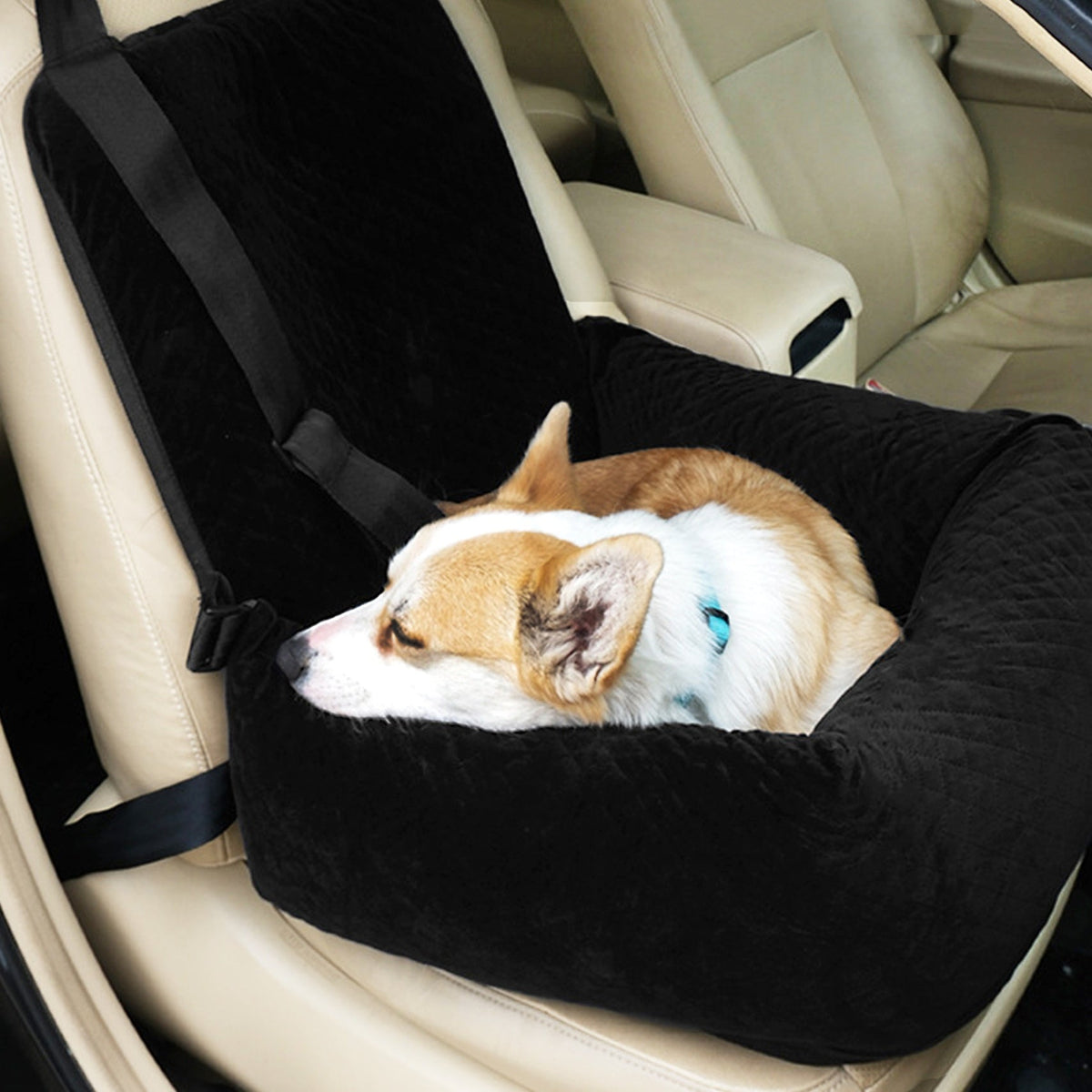 Quilted Pet Car Bed & Seat Cushion