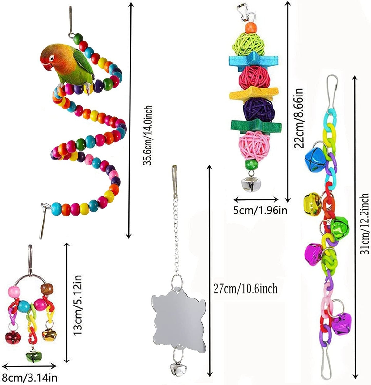 7-Piece Bird Cage Toy Set