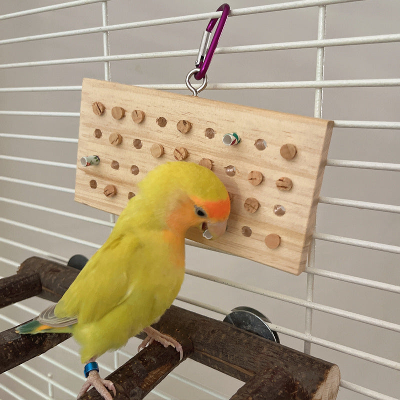 Wooden Keyboard Puzzle Toy for Parrots