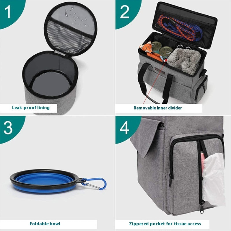 6-Piece Dog Travel Bag Kit