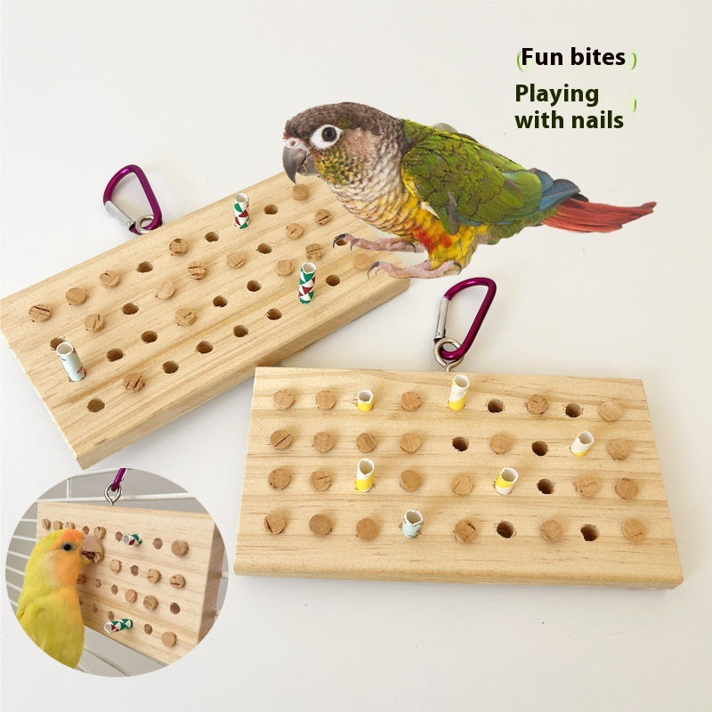 Wooden Keyboard Puzzle Toy for Parrots