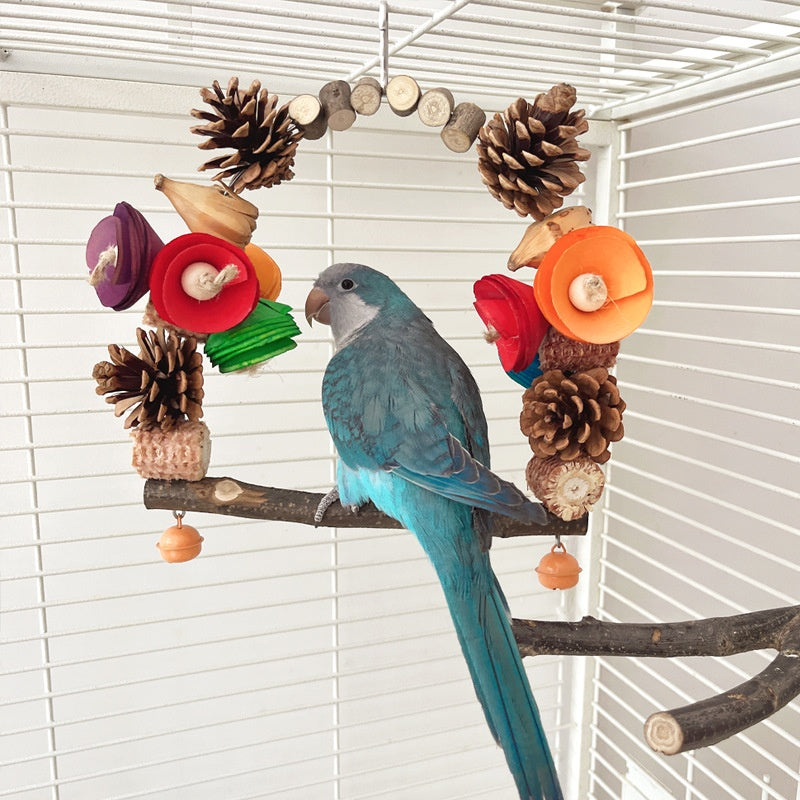 Wooden Parrot Swing Toy