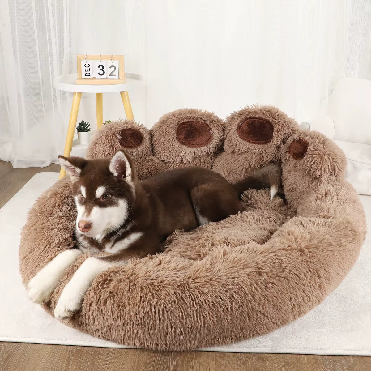 Fluffy Dog Bed Winter Plush Kennel