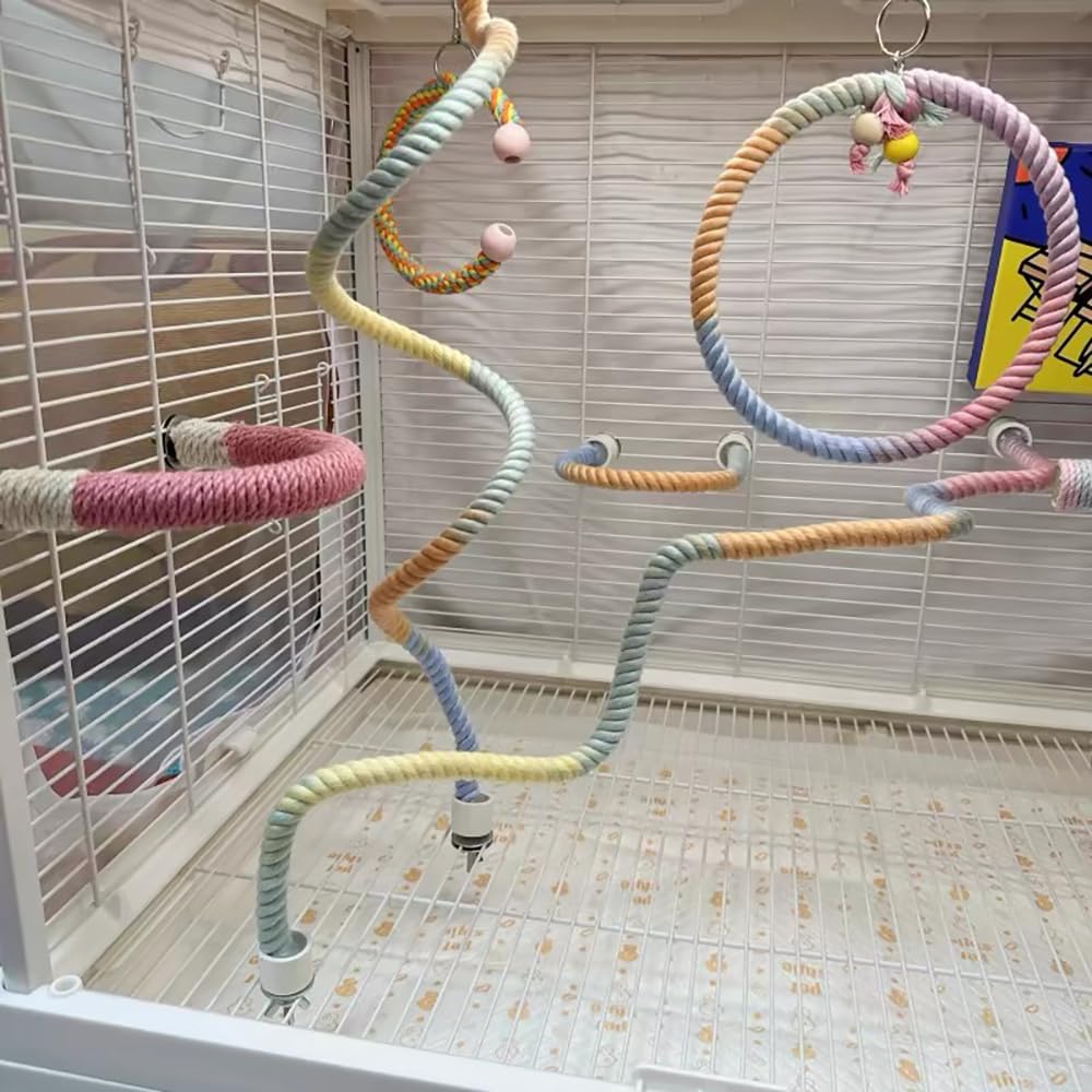 Bendable Gradient Rope Bird Perch