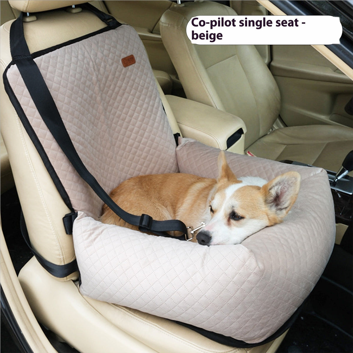 Quilted Pet Car Bed & Seat Cushion