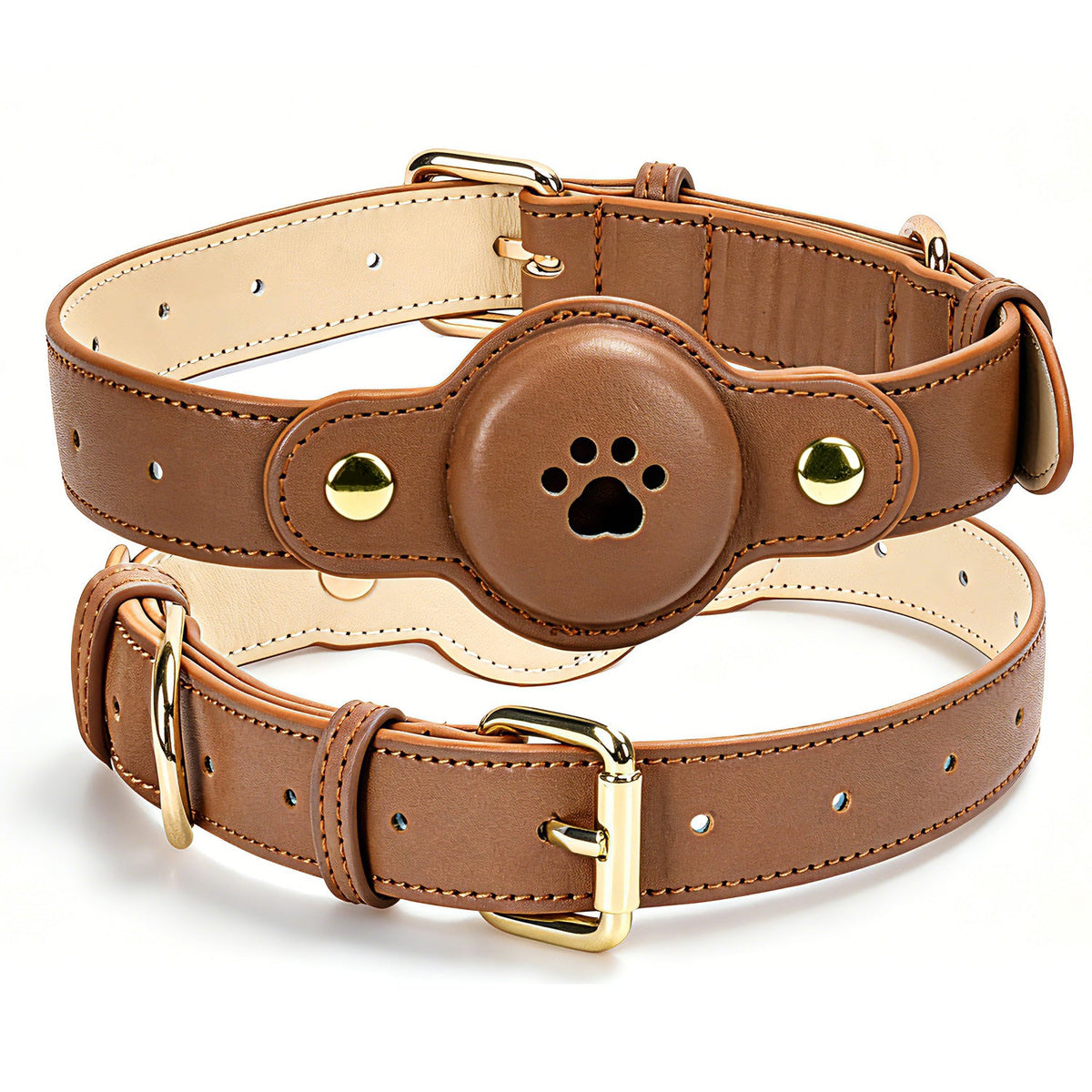 PU Leather AirTag Dog Collar