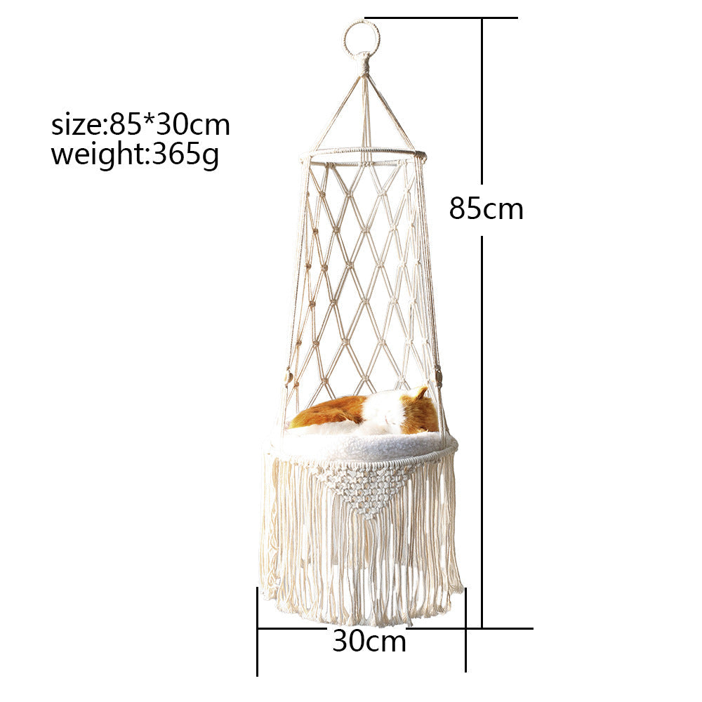Macramé Hanging Cat Bed