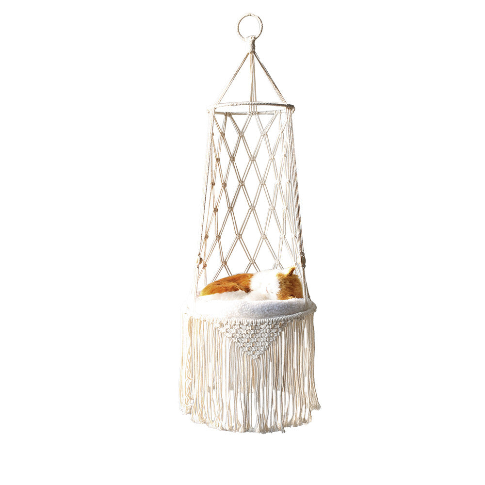 Macramé Hanging Cat Bed