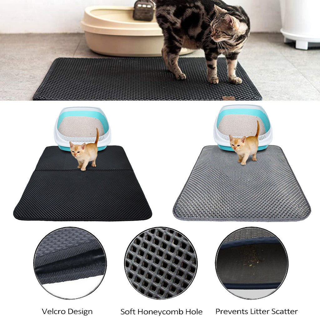 Double-layer cat litter mat