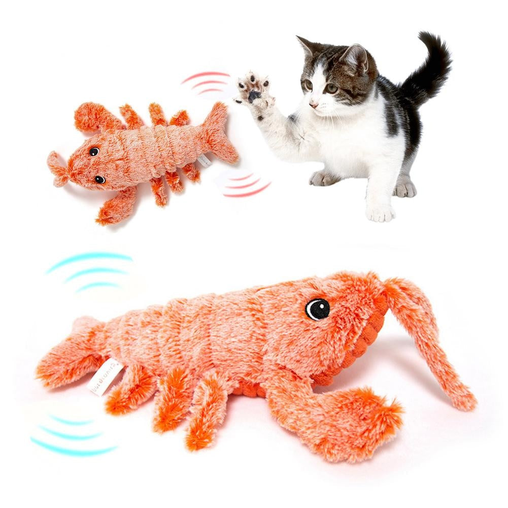 Rechargeable jumping shrimp cat toy